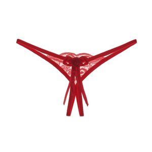 3-Pack G-String Lace Panties Red, Black, Purple